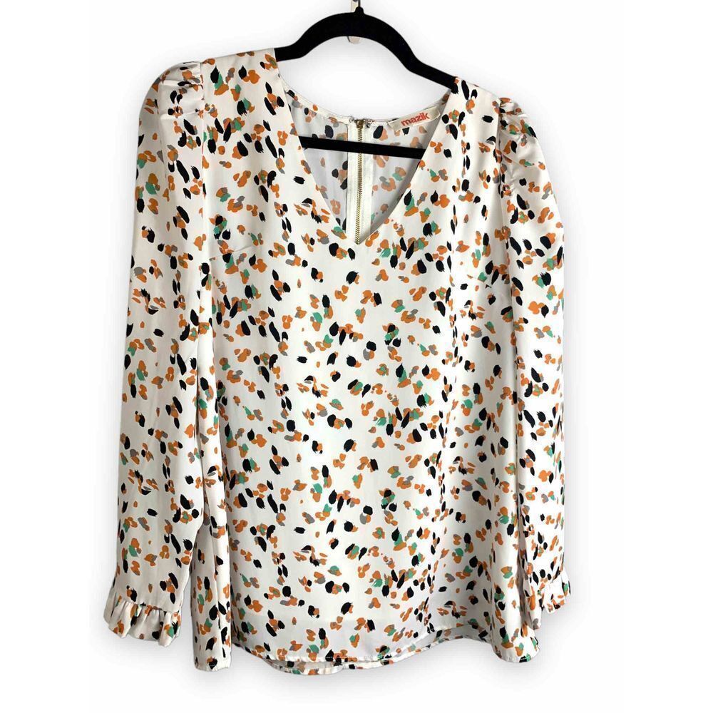 Mazik Abstract Back Zip Blouse